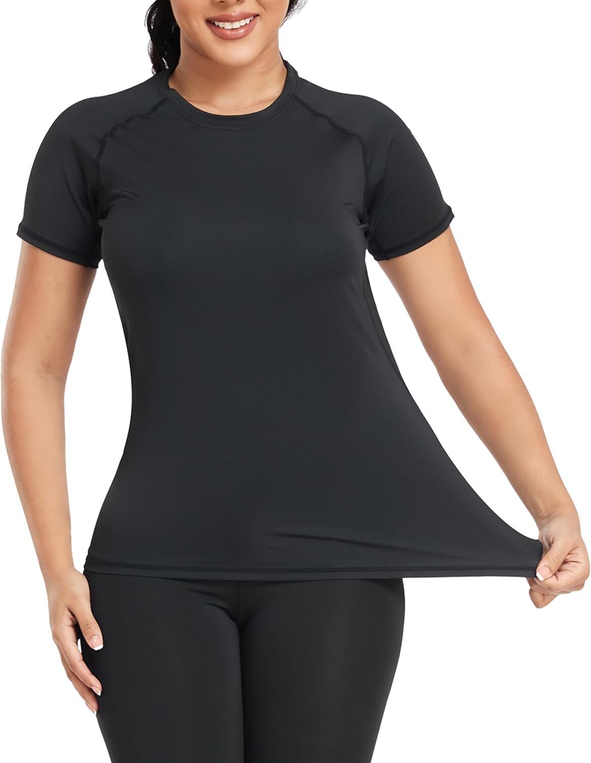 TELALEO 4 Pack Women's Compression Shirt Running Athletic T-Shirts Workout Tops Baselayer - Image 5