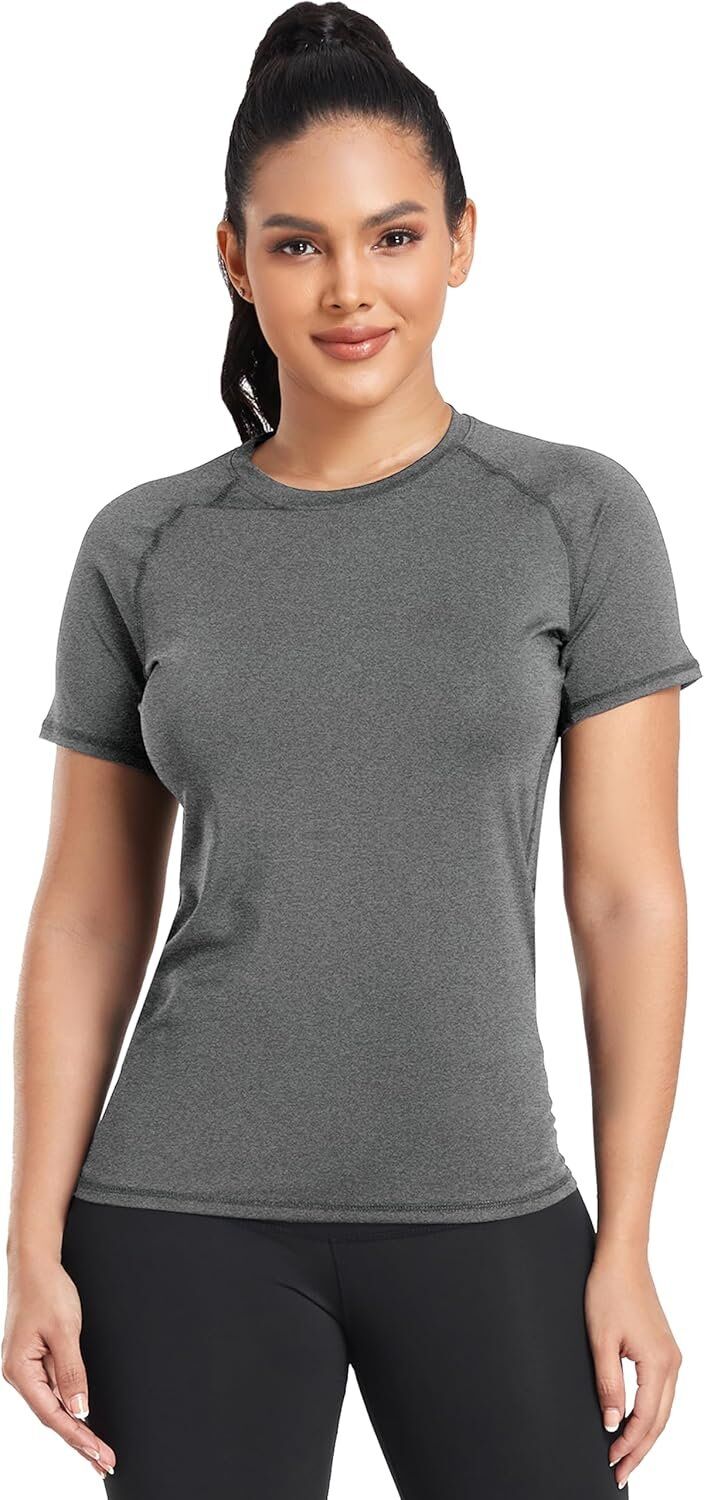 TELALEO 4 Pack Women's Compression Shirt Running Athletic T-Shirts Workout Tops Baselayer - Image 4