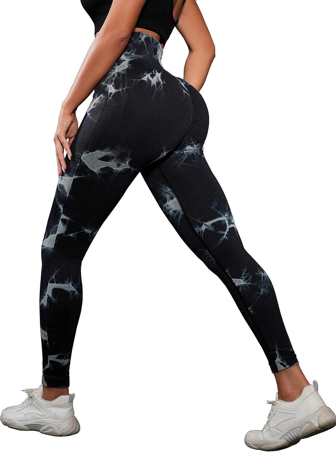 OVESPORT 3 Pack Tie Dye Seamless High Waisted Workout Leggings for Women Scrunch Butt Lifti - Image 3