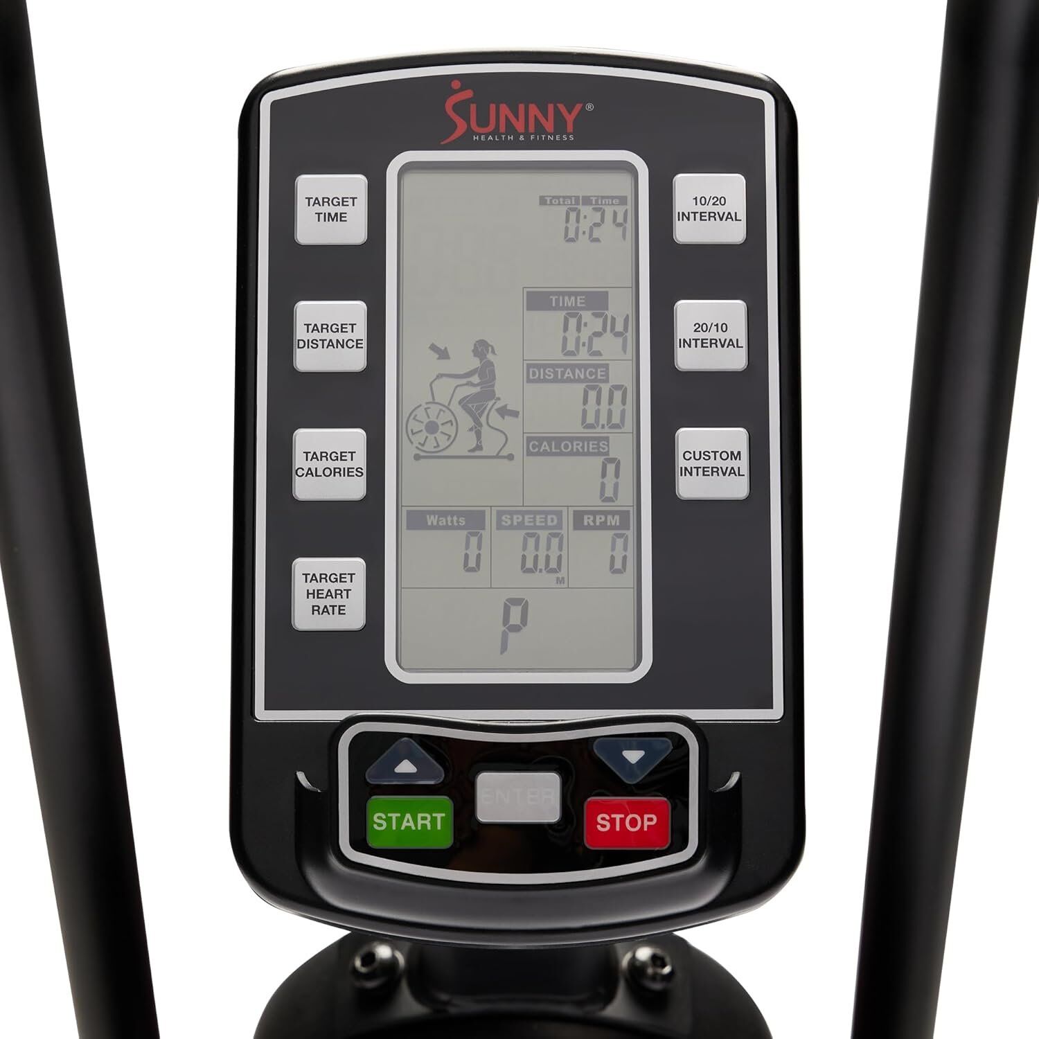 Sunny Health & Fitness Smart Customizable Air Bike Trainer, 330LB Capacity for Leg/Arm Card - Image 2