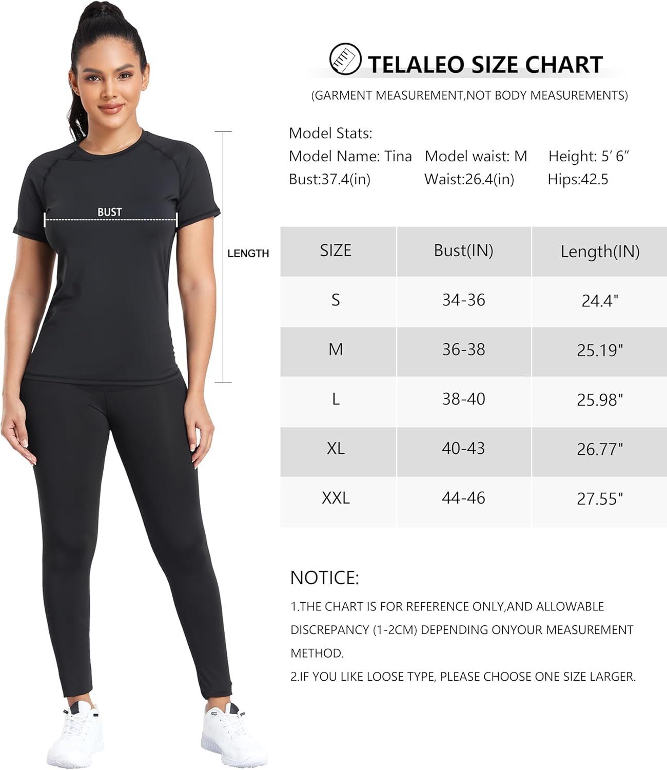 TELALEO 4 Pack Women's Compression Shirt Running Athletic T-Shirts Workout Tops Baselayer - Image 7