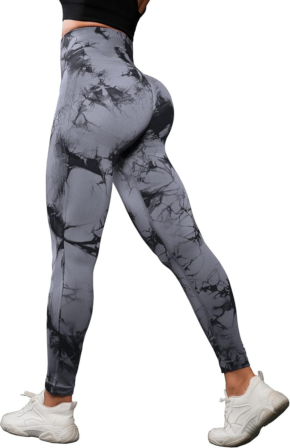 OVESPORT 3 Pack Tie Dye Seamless High Waisted Workout Leggings for Women Scrunch Butt Lifti - Image 4