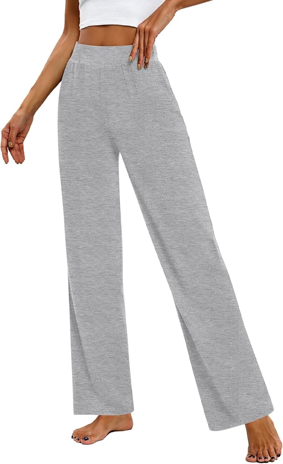 Huukeay 3 Pack Women's Lounge Pants, Cozy Wide Leg Lounge Pants with Pockets Loose Flowy Yoga - Image 2