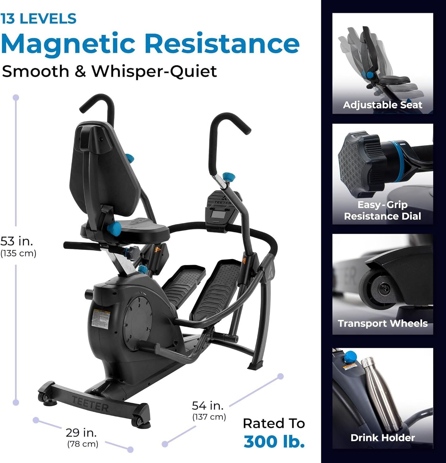 FreeStep LT3 Recumbent Cross Trainer Stepper - Zero-Impact Exercise w/Patented Physical The - Image 5