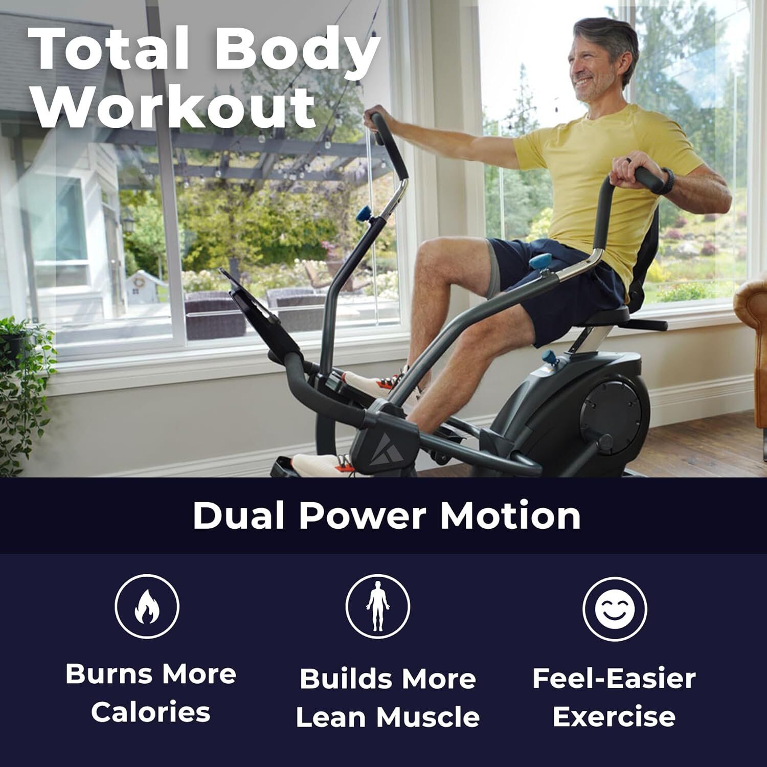 FreeStep LT3 Recumbent Cross Trainer Stepper - Zero-Impact Exercise w/Patented Physical The - Image 3