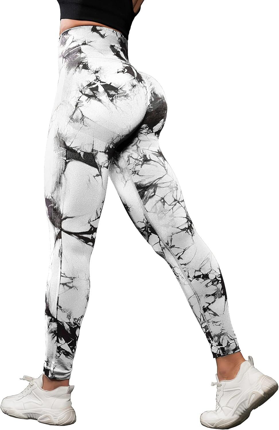 OVESPORT 3 Pack Tie Dye Seamless High Waisted Workout Leggings for Women Scrunch Butt Lifti - Image 2