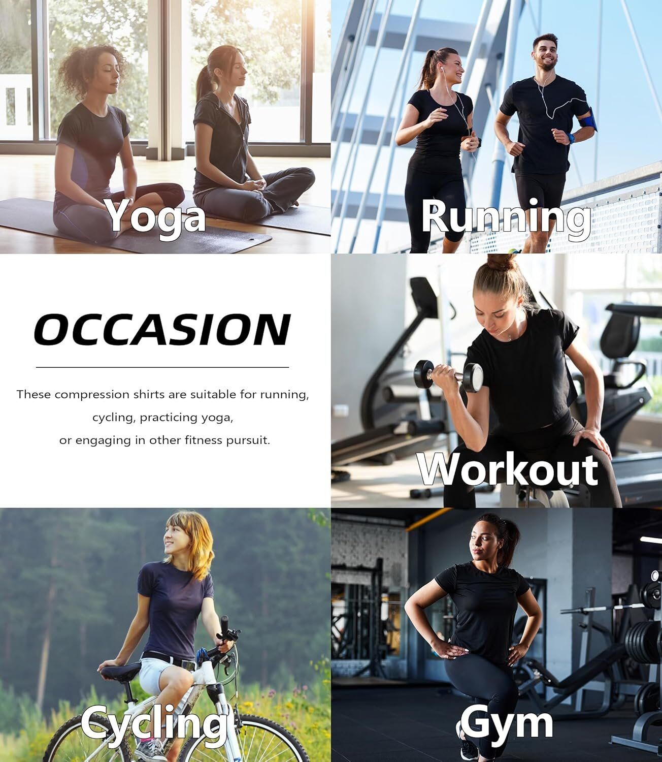 TELALEO 4 Pack Women's Compression Shirt Running Athletic T-Shirts Workout Tops Baselayer - Image 6